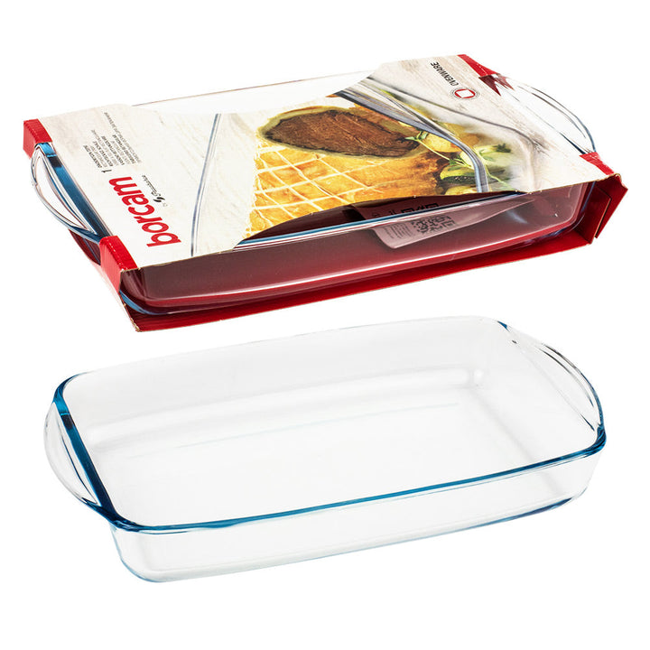 Pasabahce Borcam Rectangular Tray 1950cc Clear - Premium Bakeware from Pasabahce Essentials - Just $25!