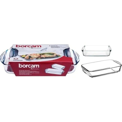 Pasabahce Borcam Set of 2pcs Rectangular Tray (1320cc + 1950cc) Clear - Premium Trays from Pasabahce Essentials - Just $70!