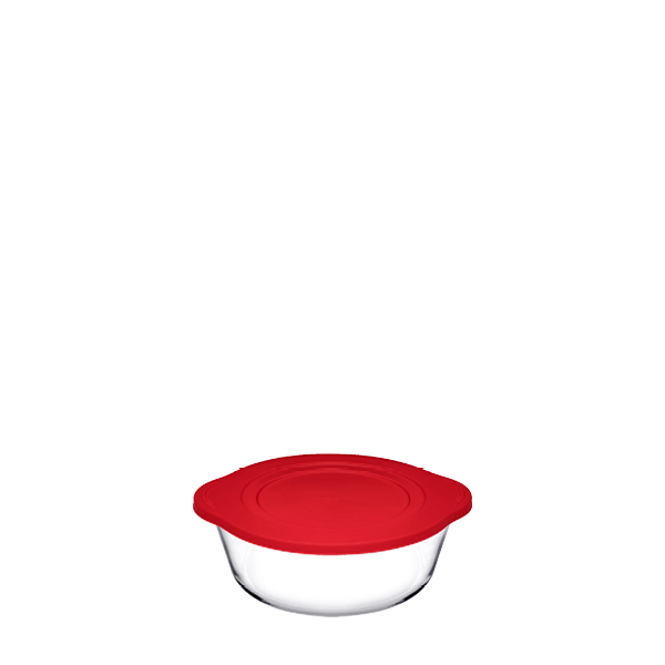 Pasabahce Borcam Round Tray with Plastic Lid 840cc Clear - Premium Bakeware from Pasabahce Essentials - Just $45!