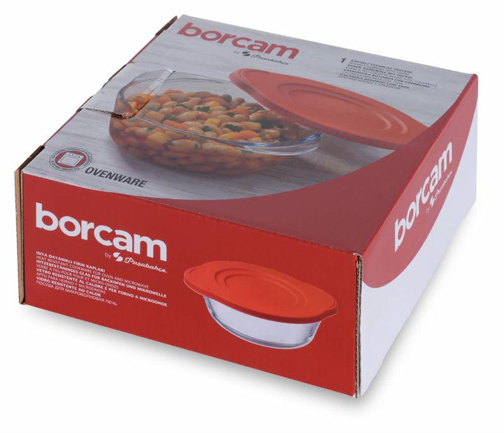 Pasabahce Borcam Round Tray with Plastic Lid 840cc Clear - Premium Bakeware from Pasabahce Essentials - Just $45!