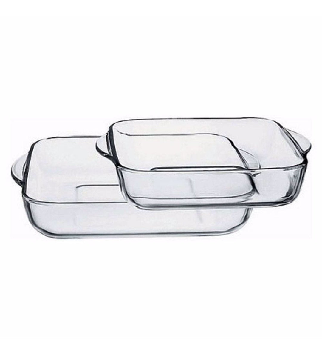 Pasabahce Borcam Set of 2pcs Square Tray (1950cc + 3200cc) Clear - Premium Cake tray from Pasabahce Essentials - Just $75!