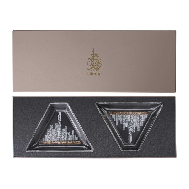 Dimlaj AbrajSet of 2 Pcs Triangular Plates Gold - Premium Plate from Abraj By Dimlaj - Just $200!