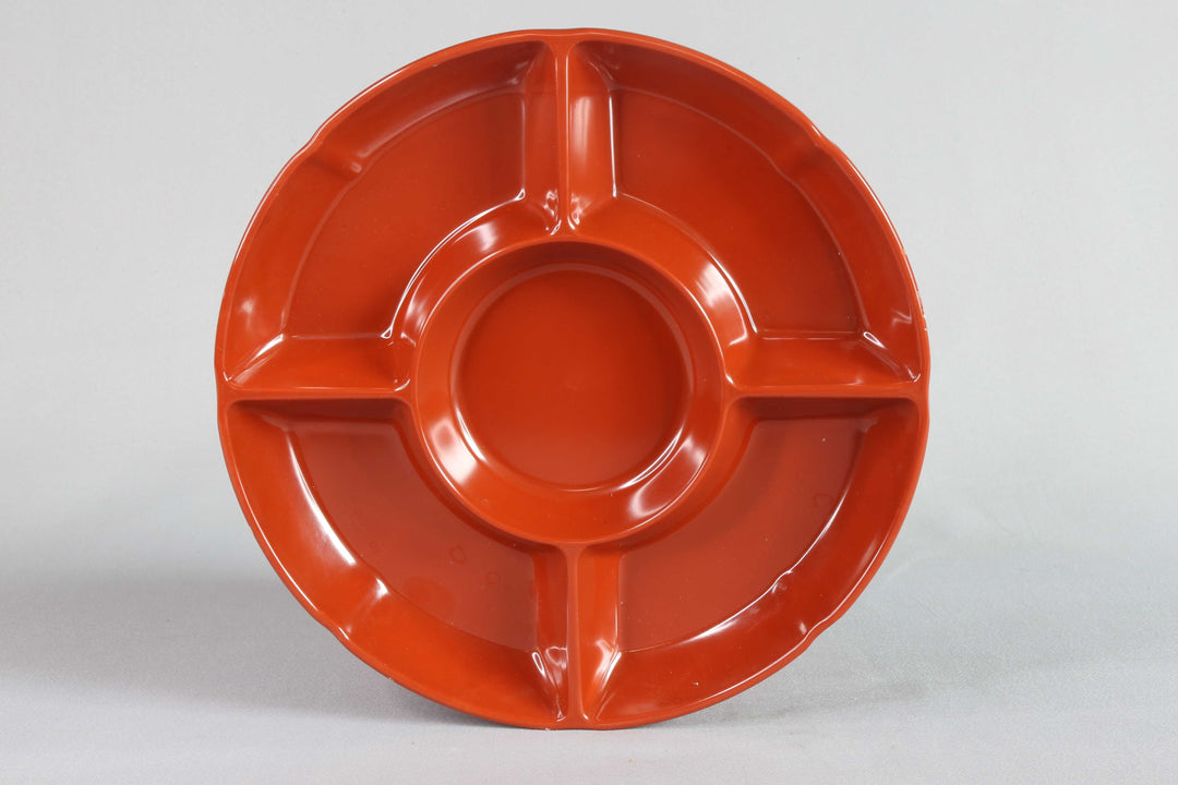 Efay Round Compartment Snack Plate Tiles 10" Red - Premium Compartment Tray from Efay - Just $35!