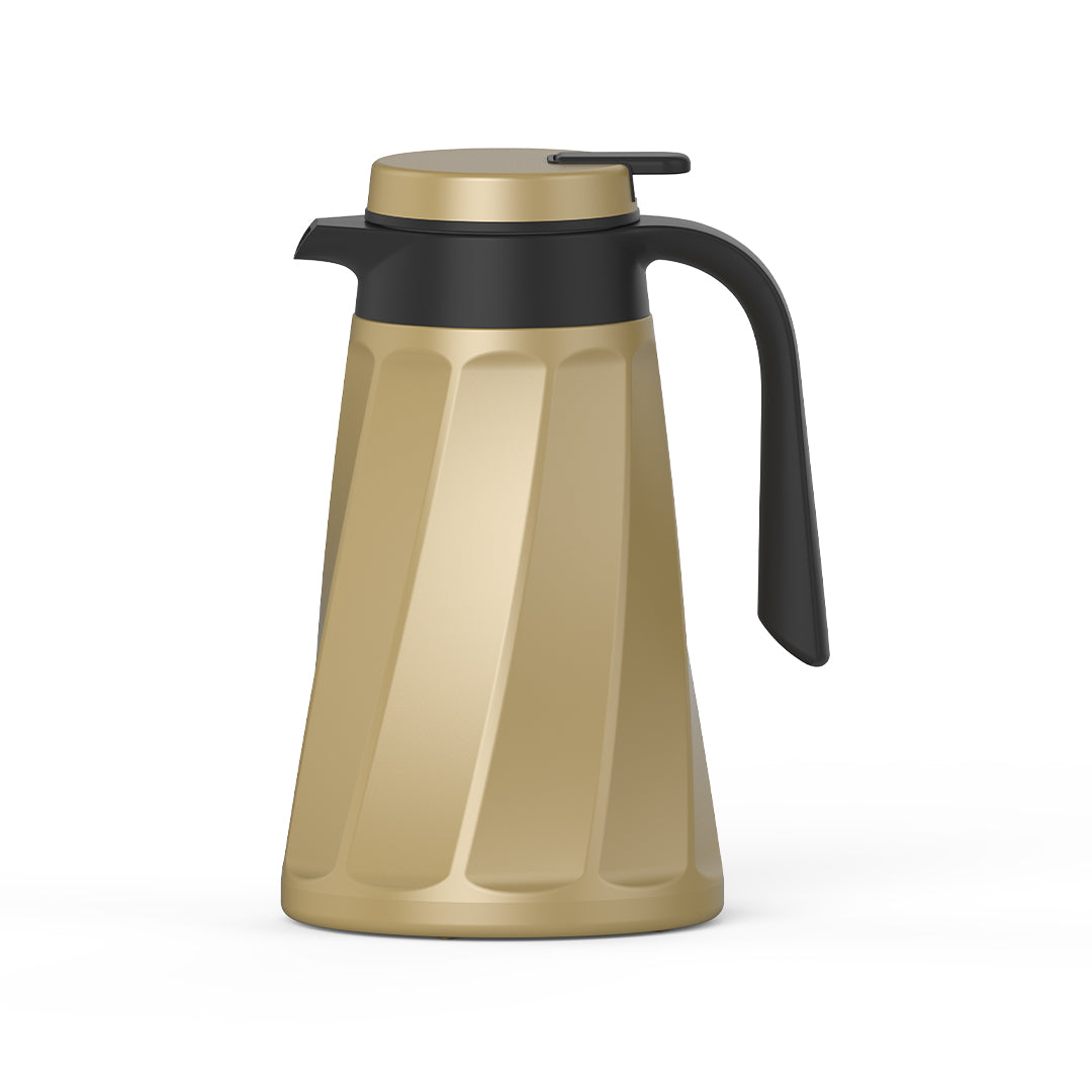 Dimlaj Stainless Steel Twist Vacuum Flask (Matt Gold) 1.6L - Premium Flasks from Dimlaj - Just $100!