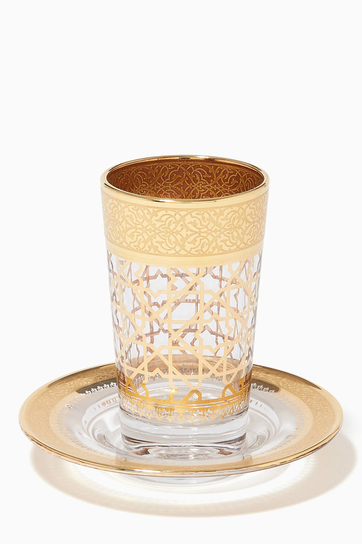 Dimlaj Cordoba Moroccan Tea Cup and Saucer 2pcs (1 Cup + 1 Saucer) - Premium Tea cup from Cordoba By Dimlaj - Just $70!