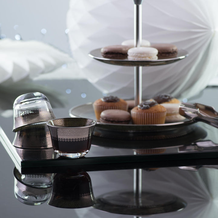 Dimlaj Cordoba Set of 6 Pcs Cawa Cups (Platinum) - Premium Cawa Cups from Cordoba By Dimlaj - Just $250!