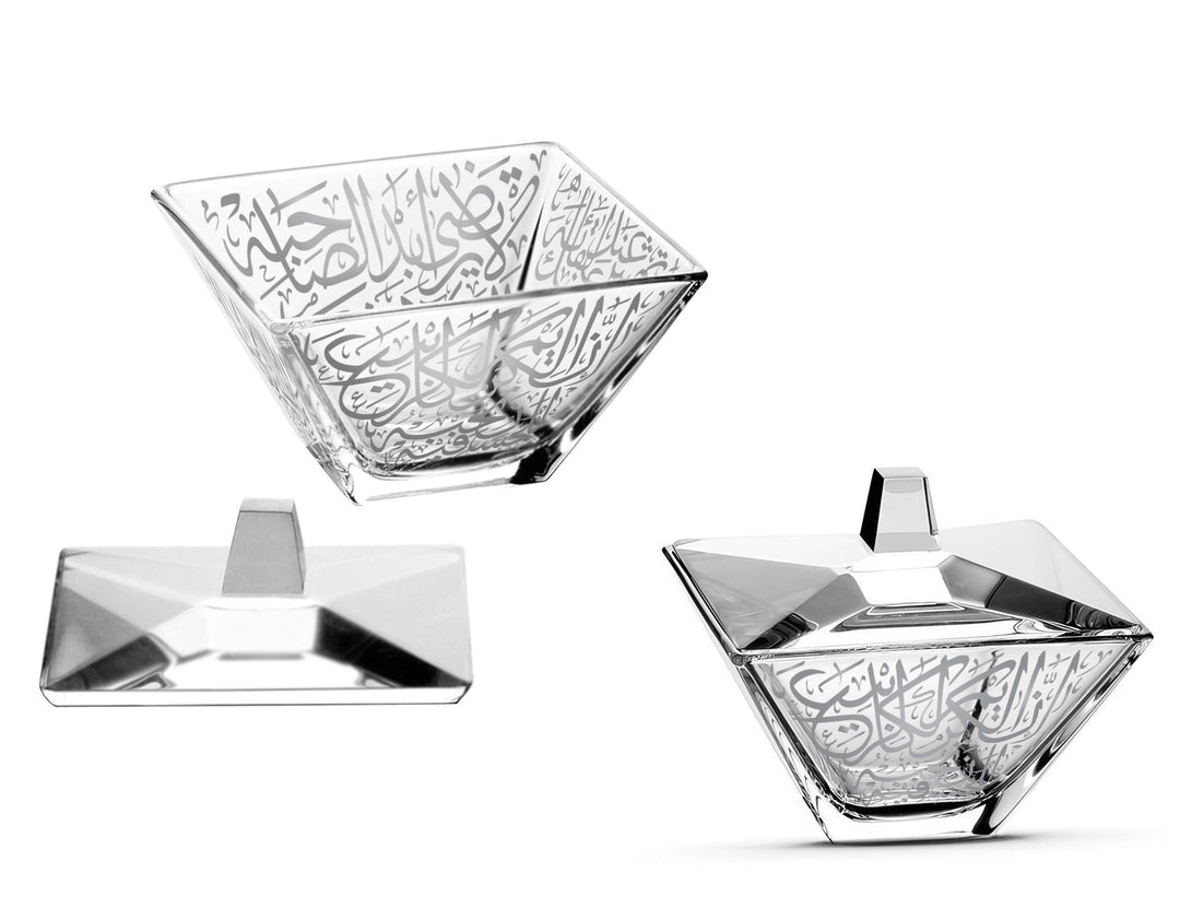 Dimlaj Kareem Candy Bowl with Lid Platinum - Premium  from Kareem By Dimlaj - Just $275!