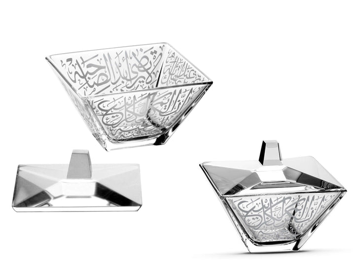 Dimlaj Kareem Candy Bowl with Lid Platinum - Premium  from Kareem By Dimlaj - Just $275!