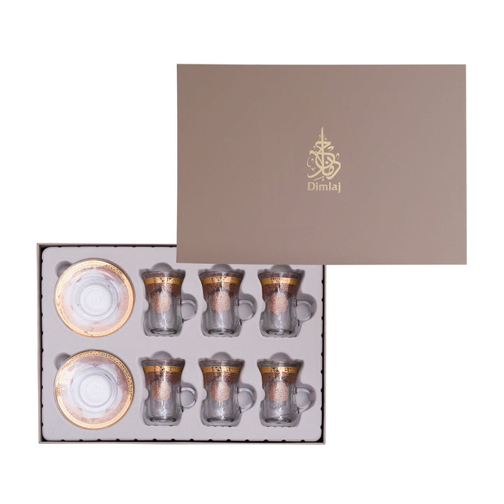 Dimlaj Selena Set of 6 Pcs Tea Cups and Saucers (Gold & Pink) - Premium Tea Cups from Selena By Dimlaj - Just $188!