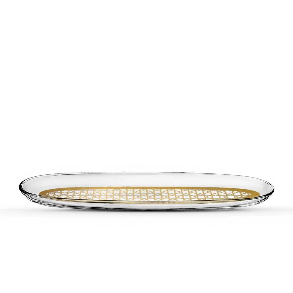 Dimlaj Cordoba Set of 2 Pcs Oval Plates (Gold)