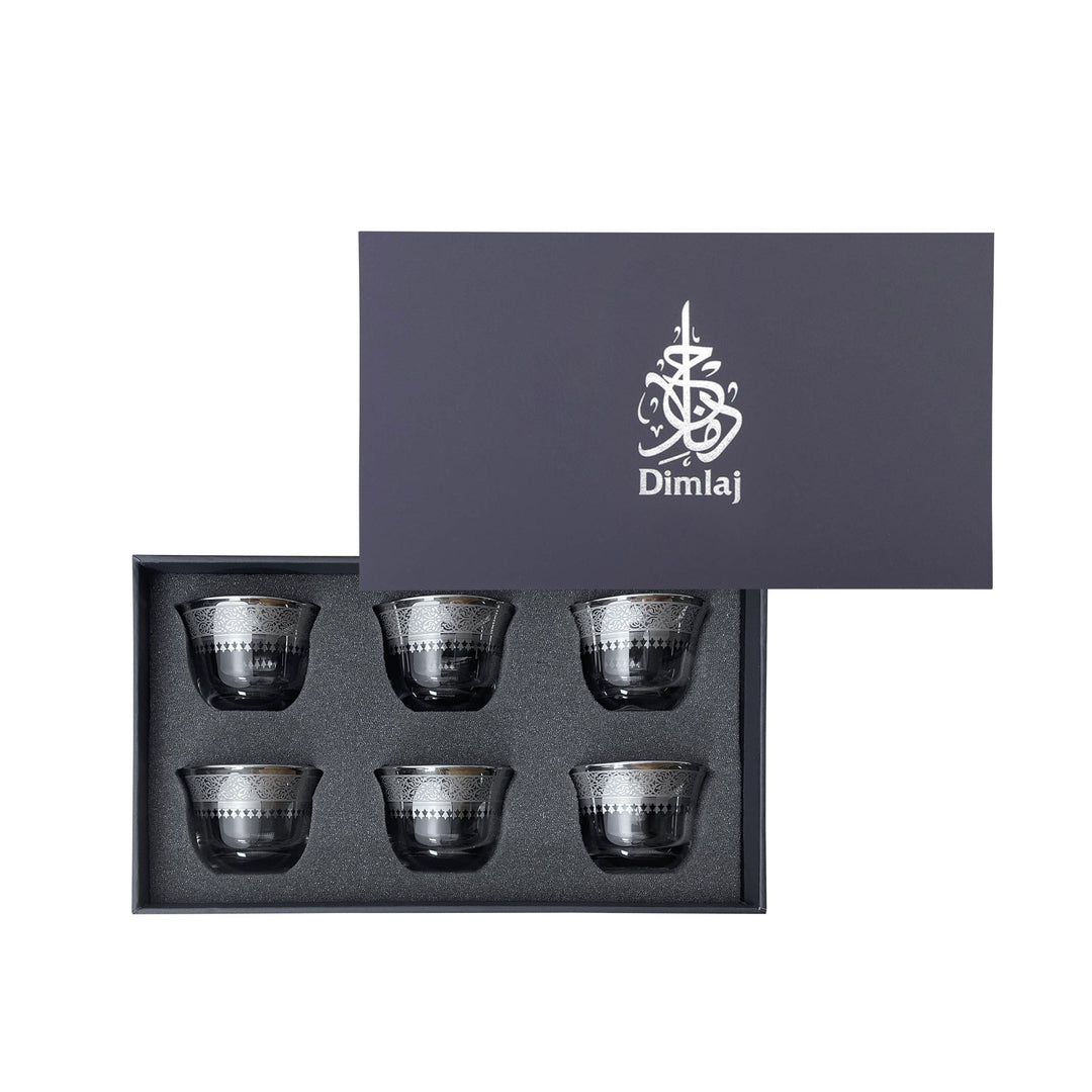 Dimlaj Cordoba Set of 6 Pcs Cawa Cups (Platinum) - Premium Cawa Cups from Cordoba By Dimlaj - Just $250!