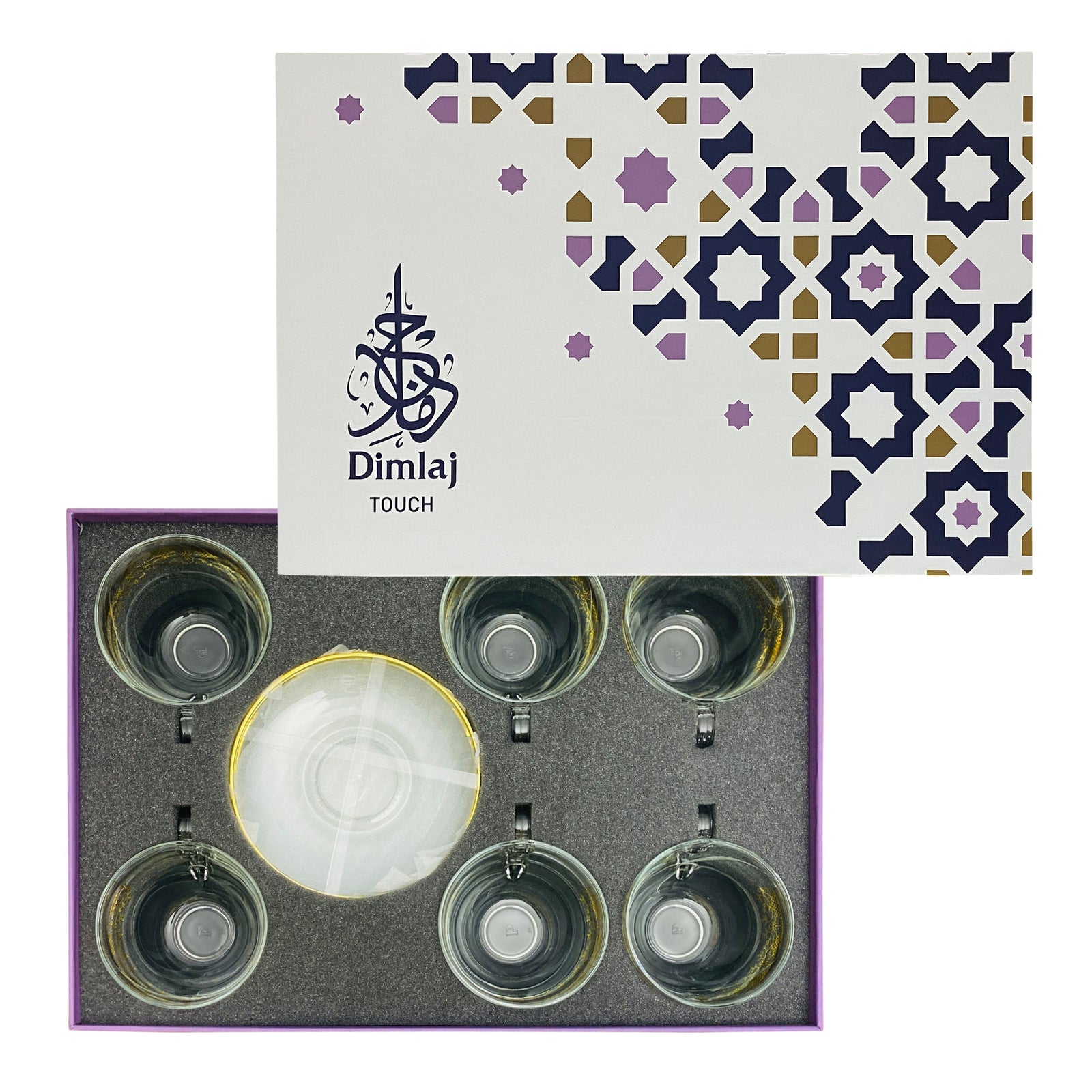 Dimlaj Touch Sitara Set of 6 Pcs Coffee Cups and Saucers Gold - Premium Coffee Cups from Dimlaj Touch - Just $135!