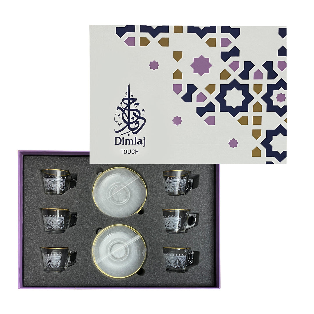 Dimlaj Touch Sitara Set of 12 Pcs Coffee Cups and Saucers Gold - Premium Coffee Cups from Dimlaj Touch - Just $135!