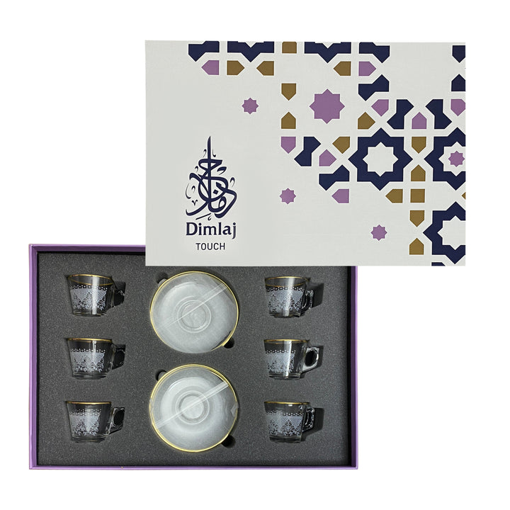 Dimlaj Touch Sitara Set of 12 Pcs Coffee Cups and Saucers Gold - Premium Coffee Cups from Dimlaj Touch - Just $135!