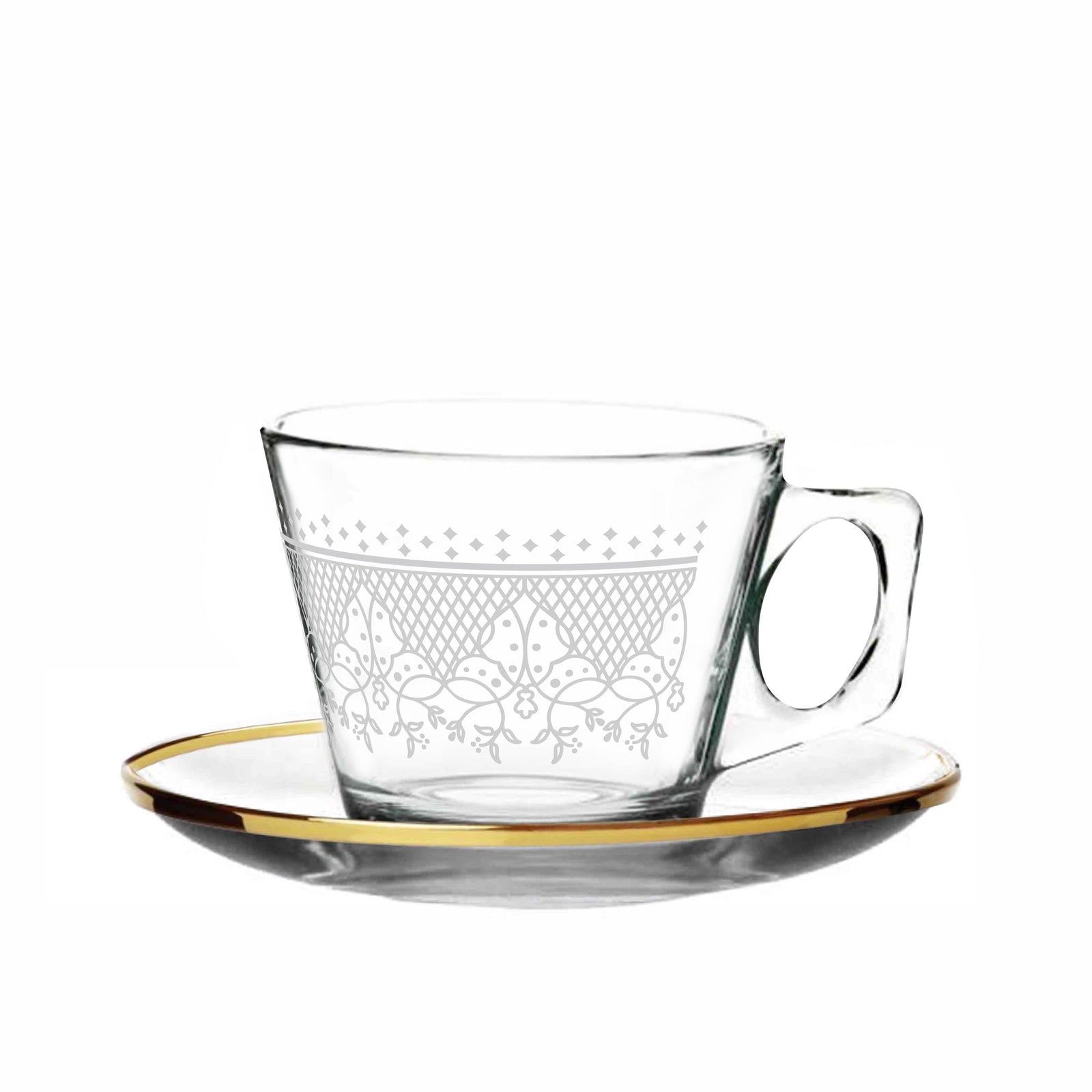 Dimlaj Touch Sitara Set of 12 Pcs Coffee Cups and Saucers Gold - Premium Coffee Cups from Dimlaj Touch - Just $135!