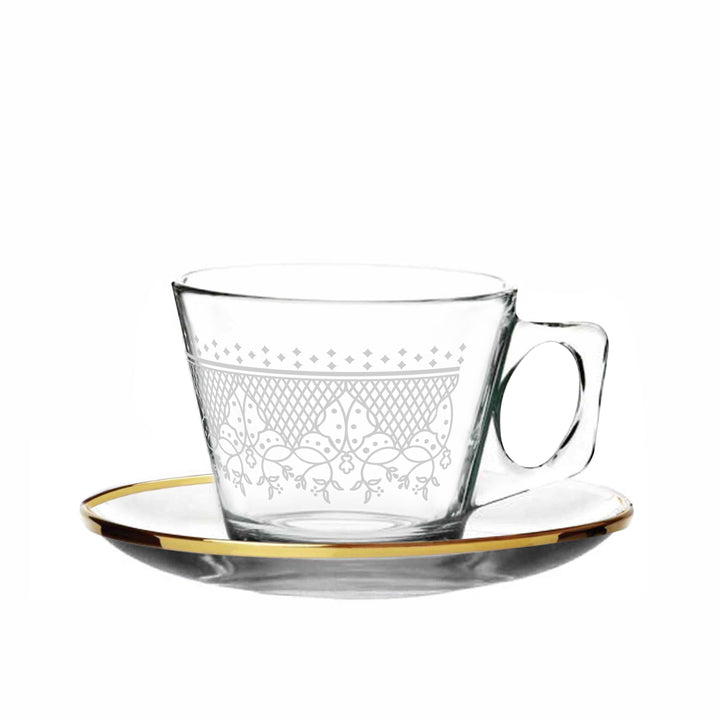 Dimlaj Touch Sitara Set of 12 Pcs Coffee Cups and Saucers Gold - Premium Coffee Cups from Dimlaj Touch - Just $135!