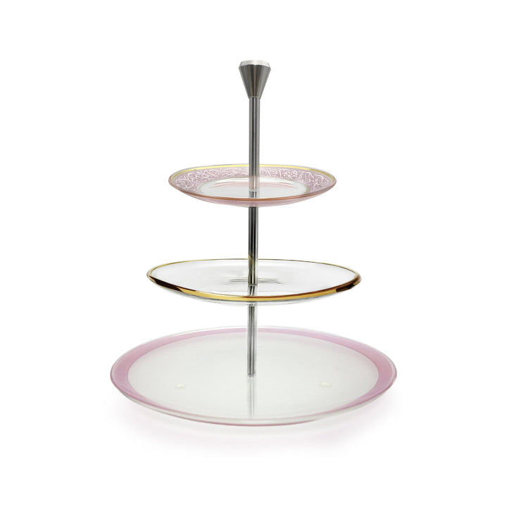 Dimlaj Nagham 3 Tiered Tray (Gold & Pink) - Premium Trays from Nagham By Dimlaj - Just $790!