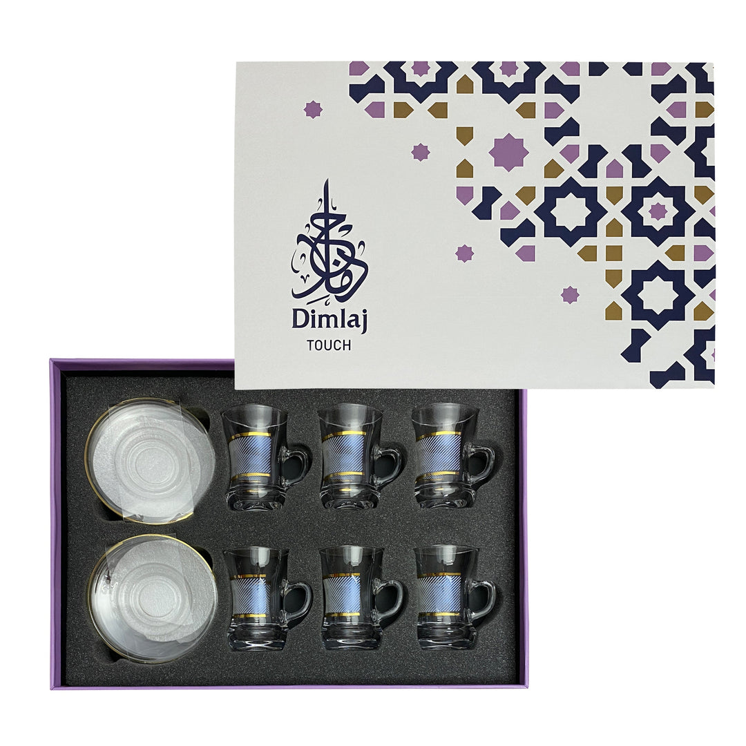 Dimlaj Touch Nirvana Set of 6 Pcs Tea Cups and Saucers Gold - Premium Tea Cups from Dimlaj Touch - Just $135!