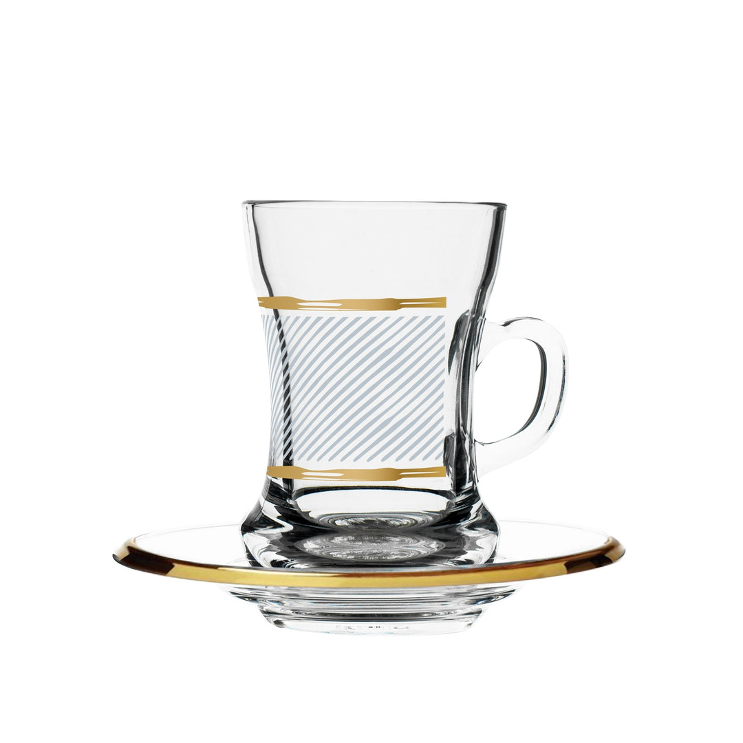 Dimlaj Touch Nirvana Set of 6 Pcs Tea Cups and Saucers Gold - Premium Tea Cups from Dimlaj Touch - Just $135!