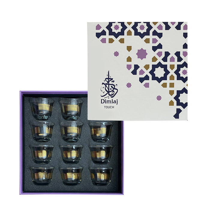 Dimlaj Touch Nirvana Set of 12 Pcs Cawa Cups Gold - Premium Cawa Cups from Dimlaj Touch - Just $135!