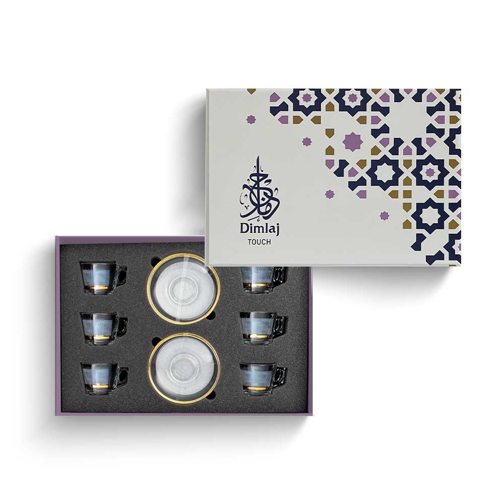 Dimlaj Touch Nirvana Set of 12 Pcs Espresso Cups and Saucers Gold - Premium Coffee Cups from Dimlaj Touch - Just $135!