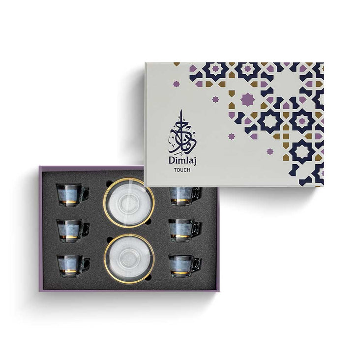 Dimlaj Touch Nirvana Set of 12 Pcs Espresso Cups and Saucers Gold - Premium Coffee Cups from Dimlaj Touch - Just $135!