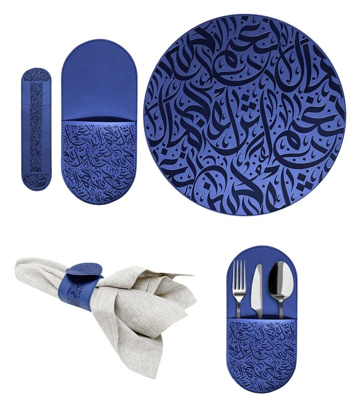 Dimlaj Nagham Set of 18 Pcs Table Accessories (Blue) - Premium Table Accessories from Nagham By Dimlaj - Just $375!