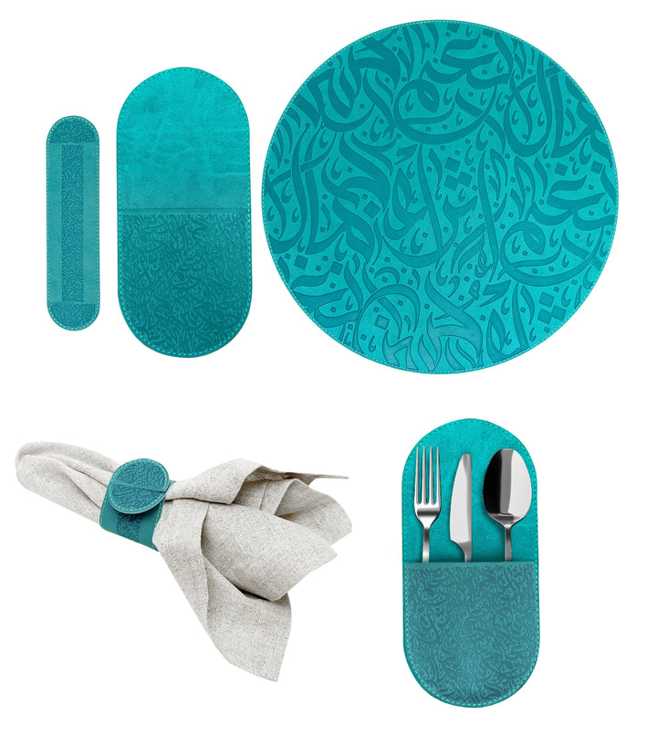 Dimlaj Nagham Set of 18 Pcs Table Accessories (Turquoise) - Premium Table Accessories from Nagham By Dimlaj - Just $375!