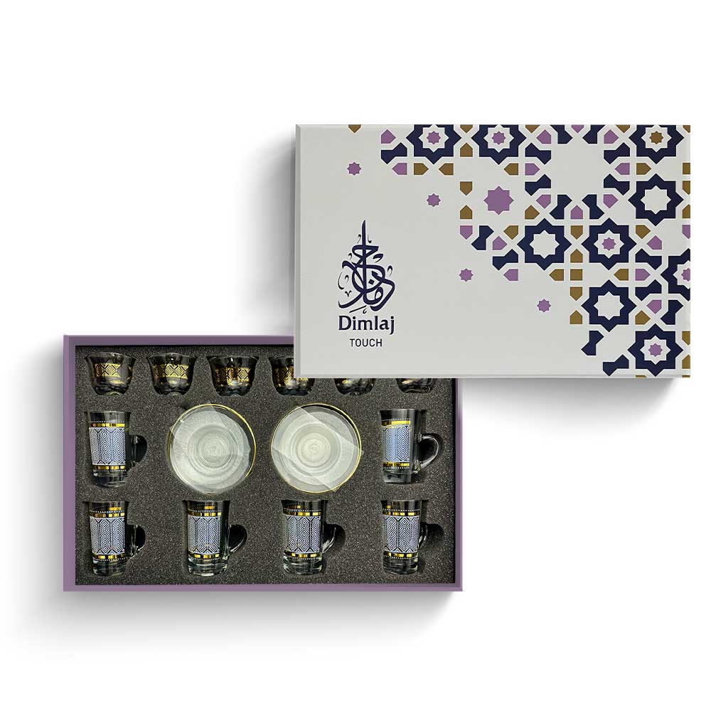 Dimlaj Touch Trails Set of 18 Pcs Assorted Drinkware Gold - Premium Tea Cups from Dimlaj Touch - Just $175!