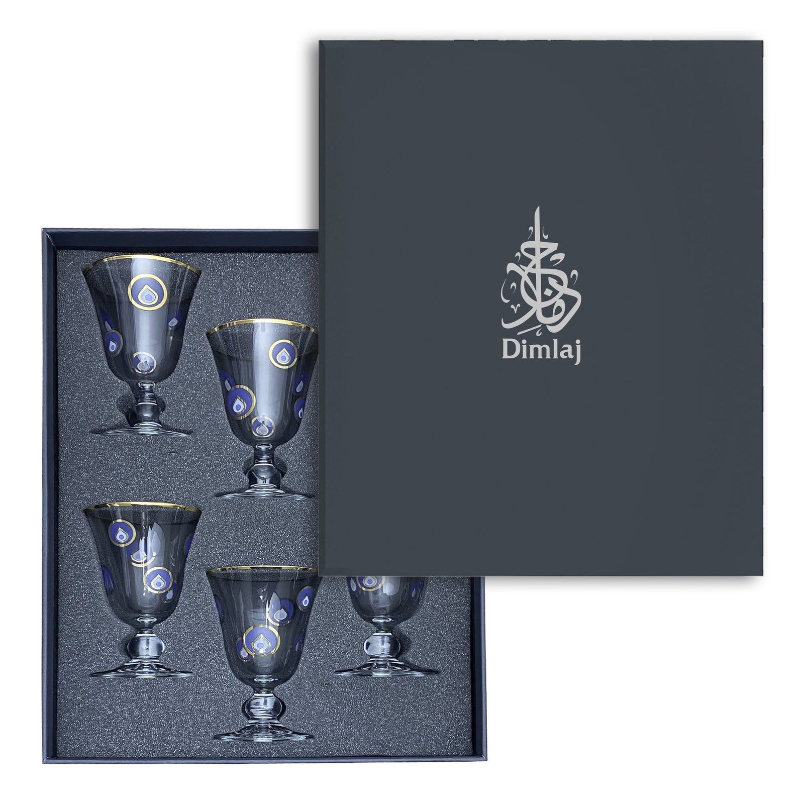 Dimlaj Charm Set of 6 Pcs Goblet Stems (Gold) - Premium Goblet Stemware from Charm By Dimlaj - Just $375!