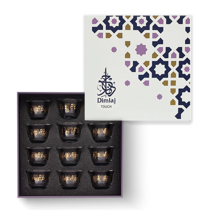 Dimlaj Touch Petal Set of 12 Pcs Cawa Cups Gold - Premium Cawa Cups from Dimlaj Touch - Just $135!