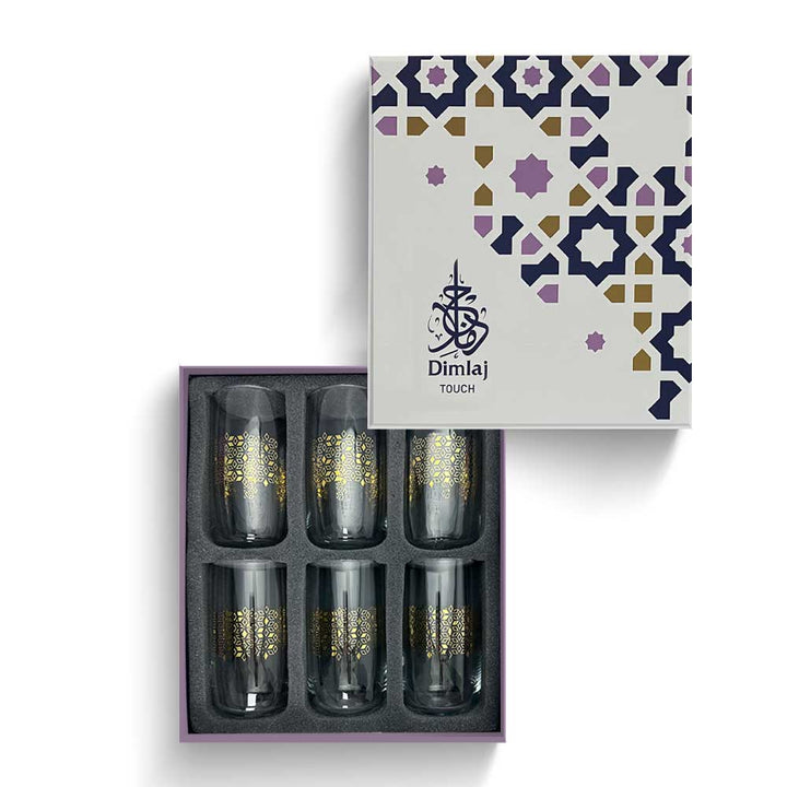 Dimlaj Touch Petal Set of 6 Pcs Long Tumblers Gold - Premium Tumblers from Dimlaj Touch - Just $135!