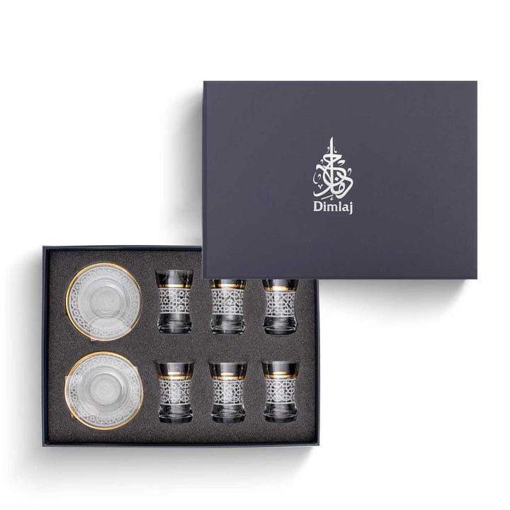 Dimlaj Ivory Set of 6 Pcs Tea Cups and Saucers (Gold) - Premium Tea cups from Ivory By Dimlaj - Just $490!