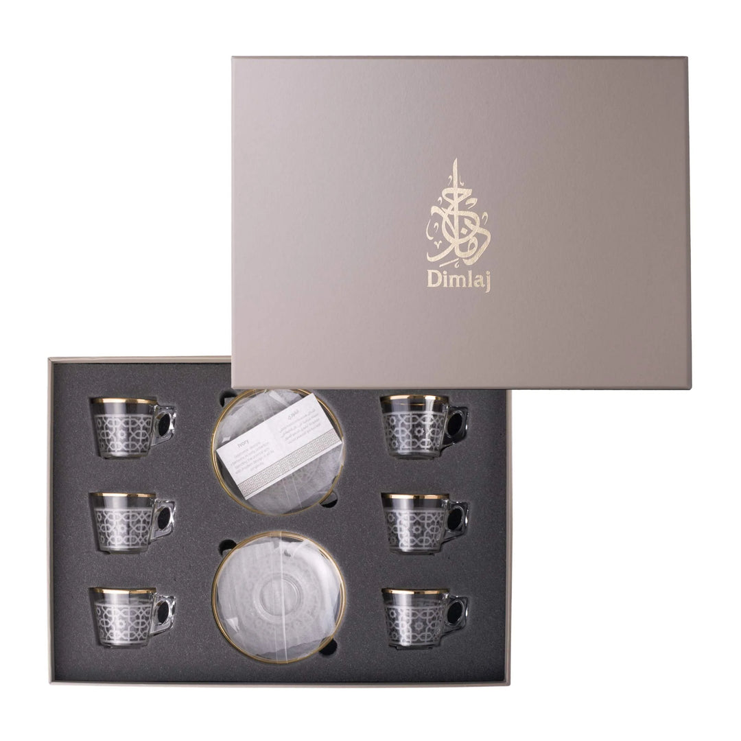 Dimlaj Ivory Set of 6 Pcs Coffee Cups and Saucers (Gold) - Premium Coffee Cups from Ivory By Dimlaj - Just $390!