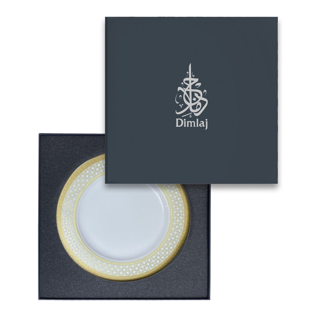 Dimlaj Cordoba Porcelain Flat Plate Gold