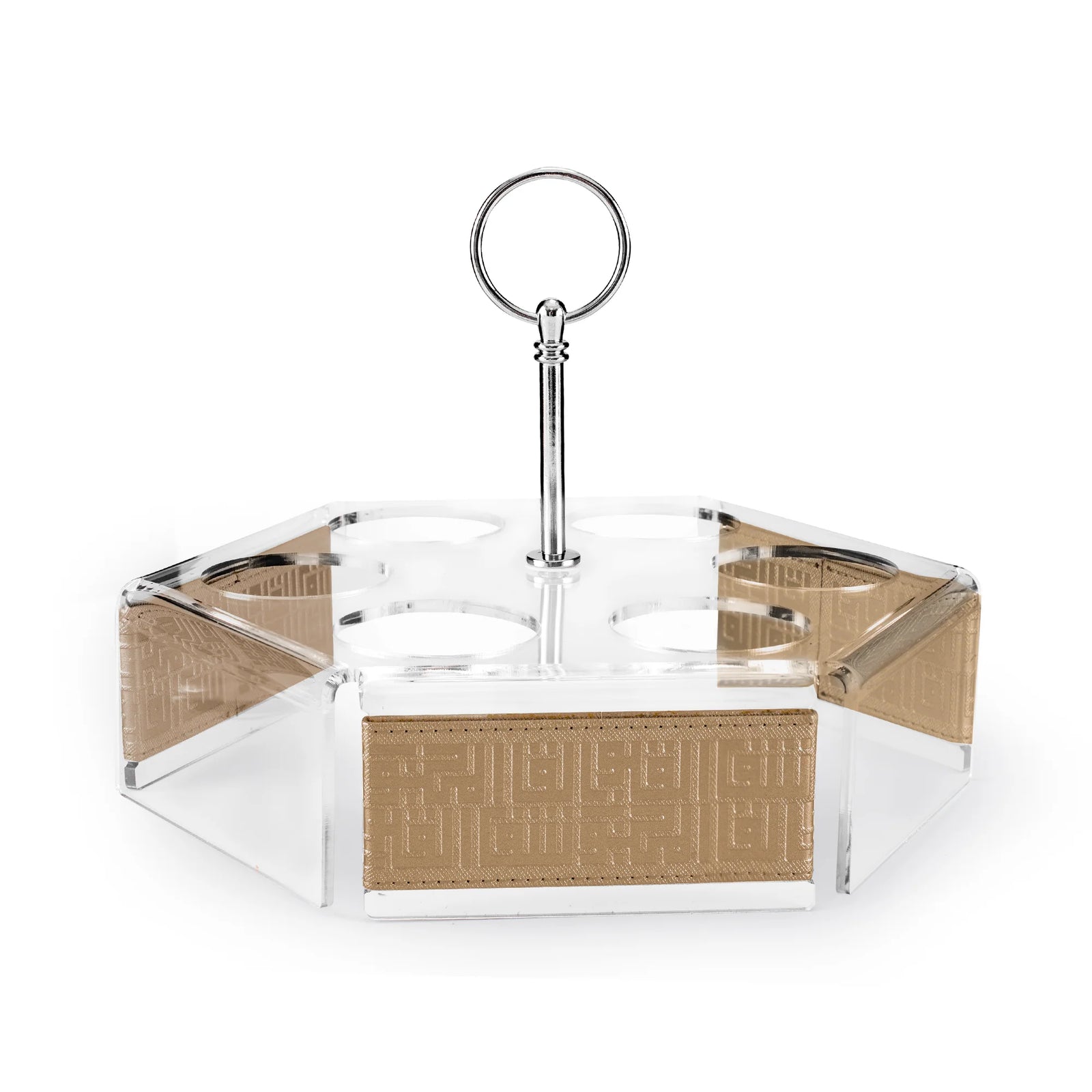 Dimlaj Shafa Set of 7pcs Hexa Coffee and Cawa Cups Stand with Handle Beige - Premium  from Shafa By Dimlaj - Just $490!