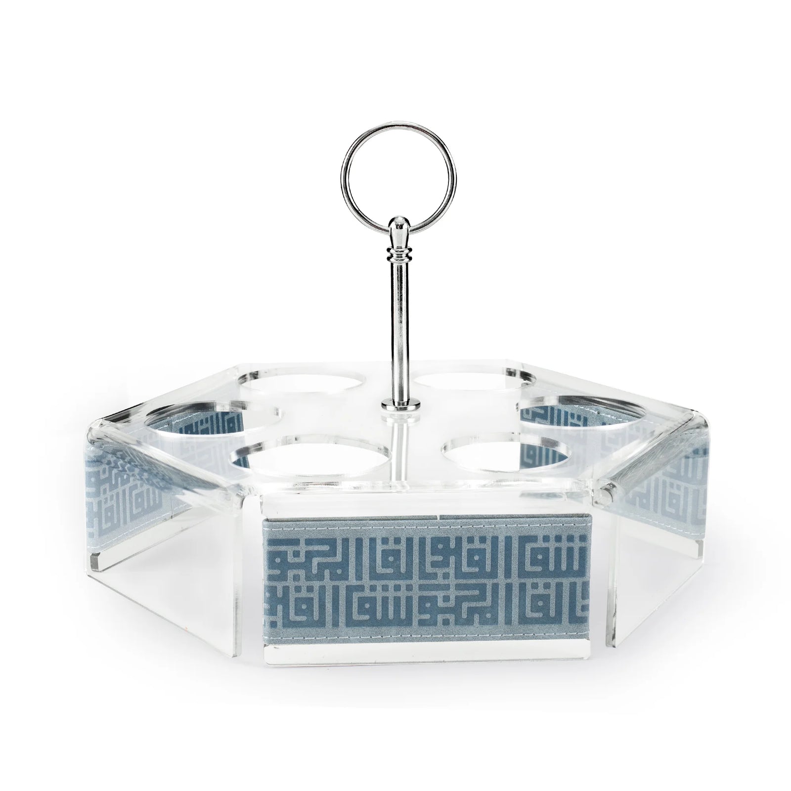 Dimlaj Shafa Set of 7pcs Hexa Coffee and Cawa Cups Stand with Handle Stone Blue - Premium  from Shafa By Dimlaj - Just $490!