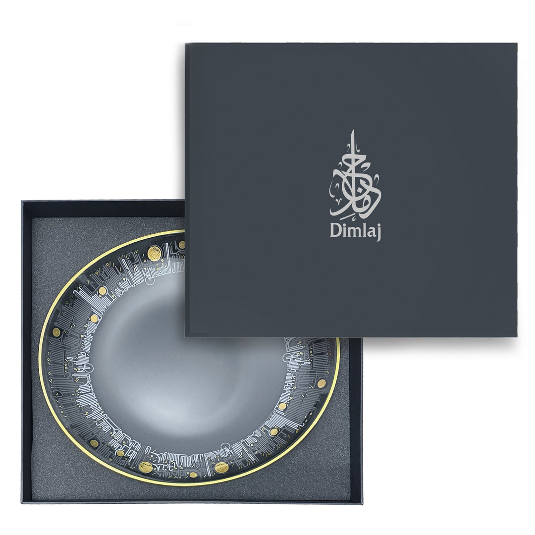 Dimlaj Hayat Glass Plate (Gold) - Premium Platters from Hayat By Dimlaj - Just $790!