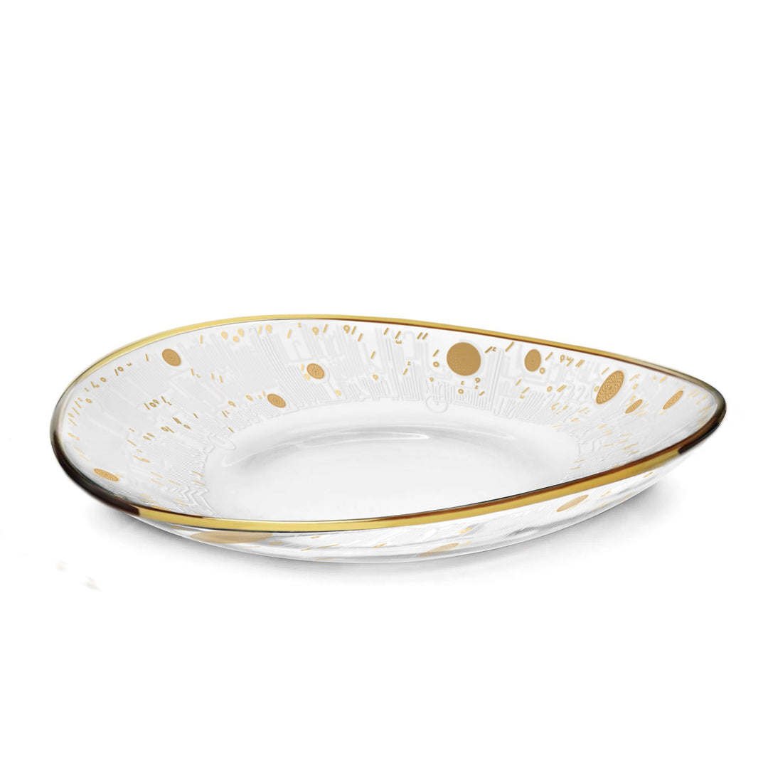 Dimlaj Hayat Glass Plate (Gold) - Premium Platters from Hayat By Dimlaj - Just $790!