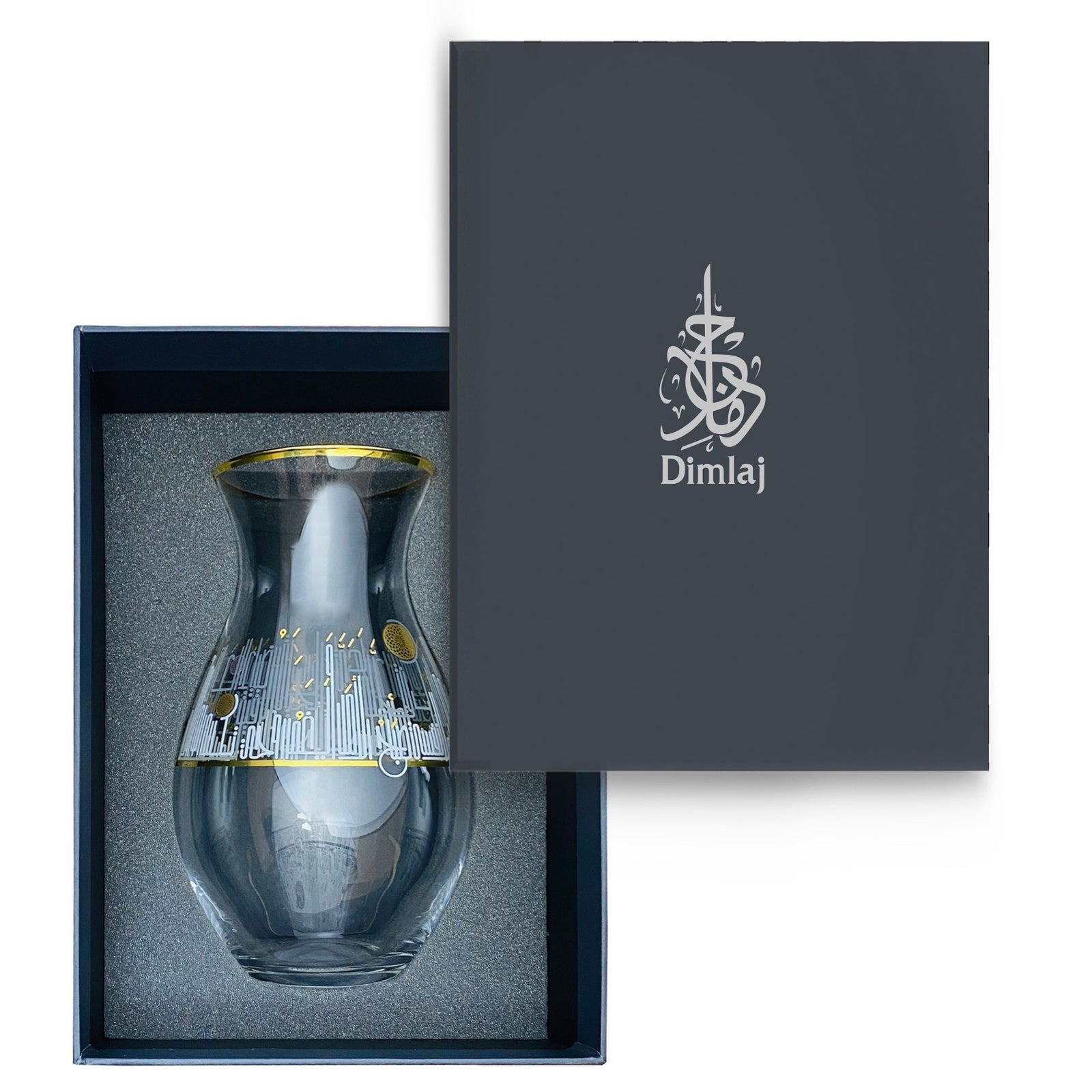 Dimlaj Hayat Glass Vase (Gold) - Premium Vases from Hayat By Dimlaj - Just $450!