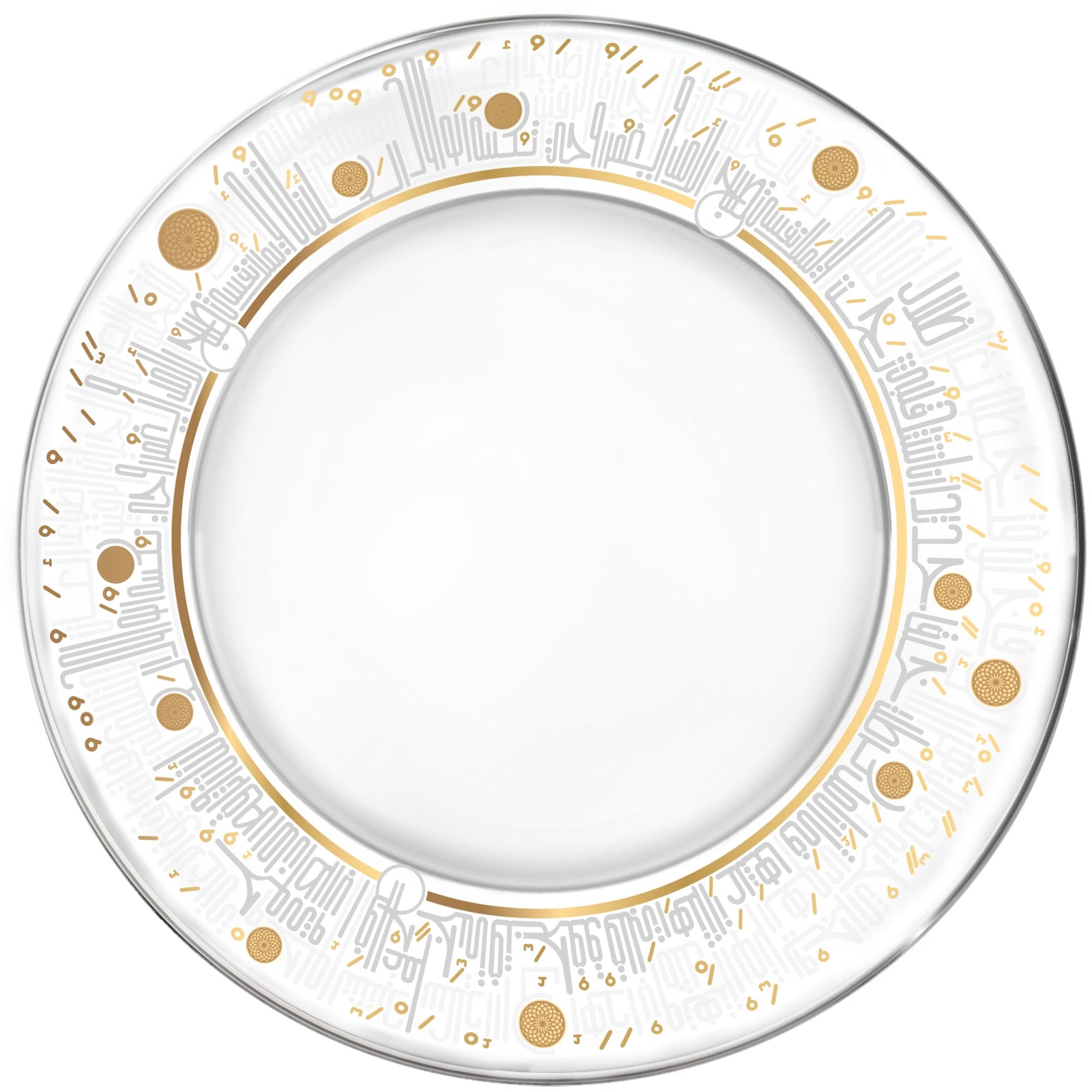 Dimlaj Hayat Glass Plate (Gold) - Premium Platters from Hayat By Dimlaj - Just $450!