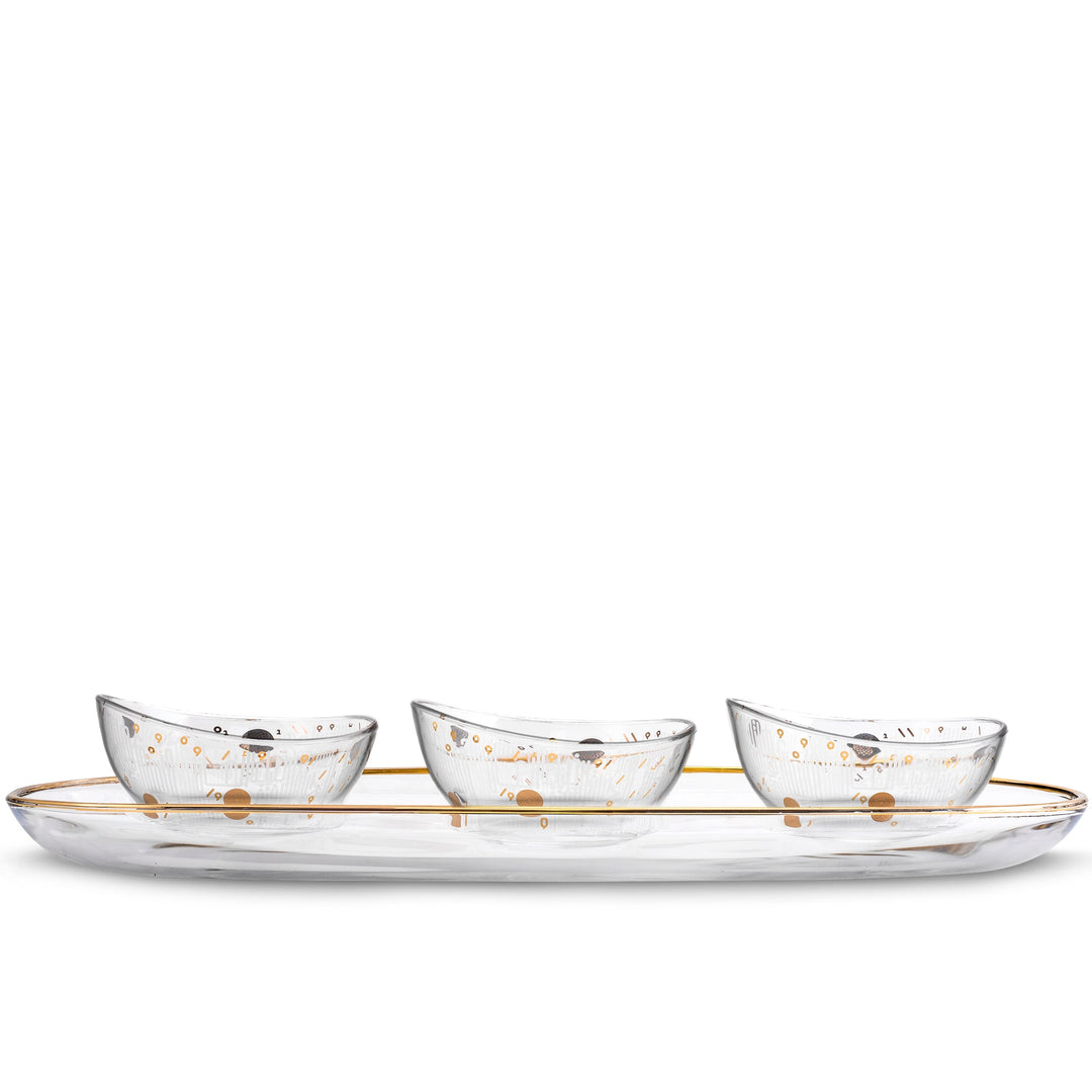 Dimlaj Hayat Set of 4 Pcs Appetizers Tray & Bowls - Premium Serving Bowls from Hayat By Dimlaj - Just $1000!