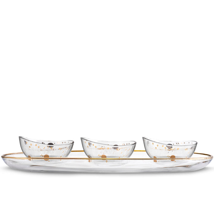 Dimlaj Hayat Set of 4 Pcs Appetizers Tray & Bowls - Premium Serving Bowls from Hayat By Dimlaj - Just $1000!