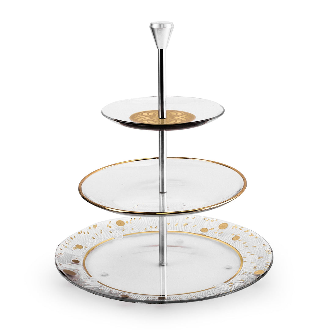 Dimlaj Hayat 3 Tiered Tray (Gold) - Premium Stands from Hayat By Dimlaj - Just $900!