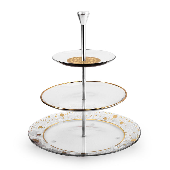 Dimlaj Hayat 3 Tiered Tray (Gold) - Premium Stands from Hayat By Dimlaj - Just $900!