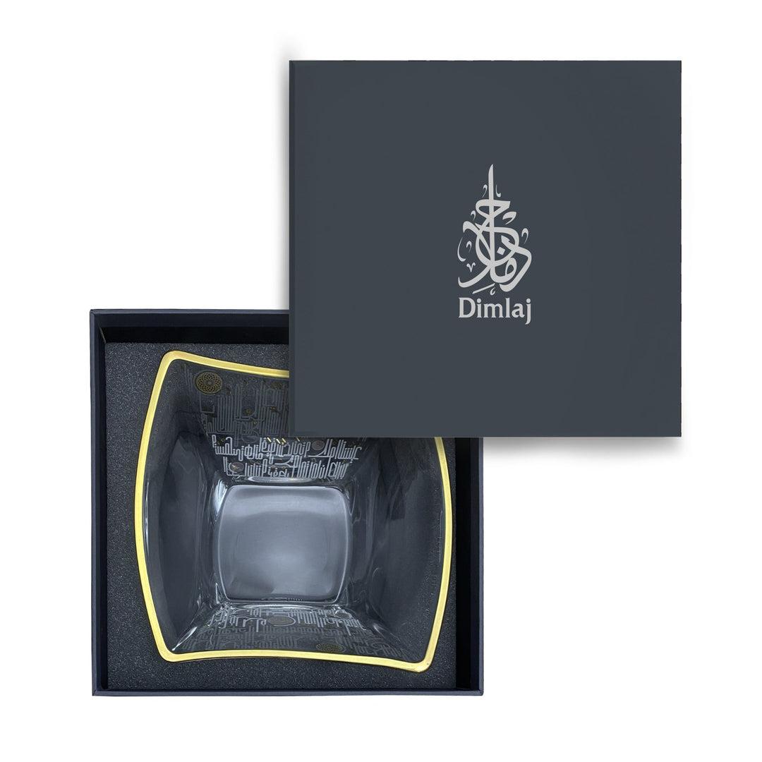 Dimlaj Hayat Glass Serving Bowl (Gold) - Premium Serving Bowls from Hayat By Dimlaj - Just $480!