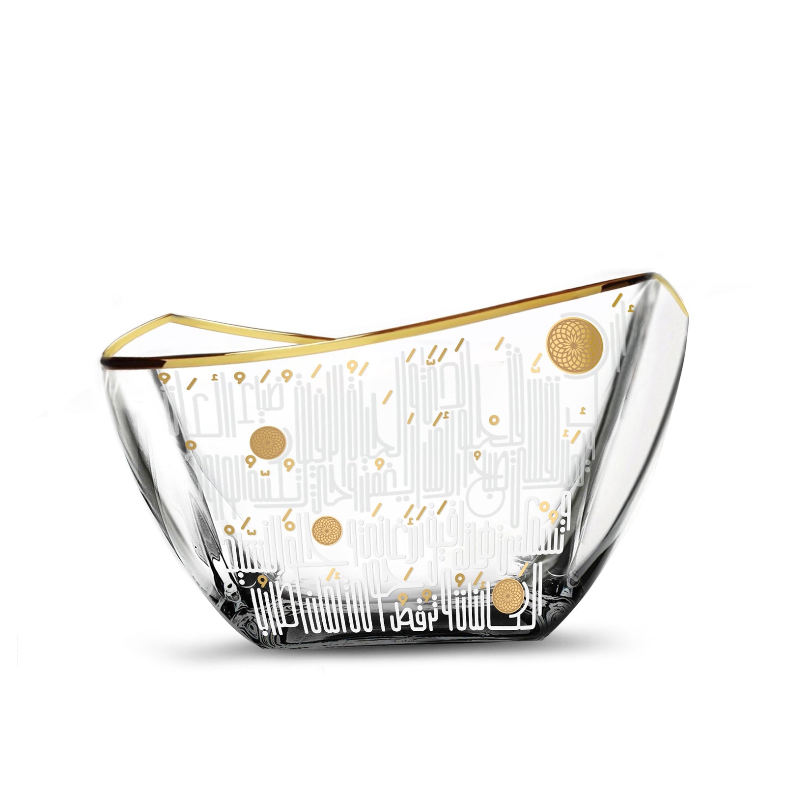 Dimlaj Hayat Glass Serving Bowl (Gold) - Premium Serving Bowls from Hayat By Dimlaj - Just $480!