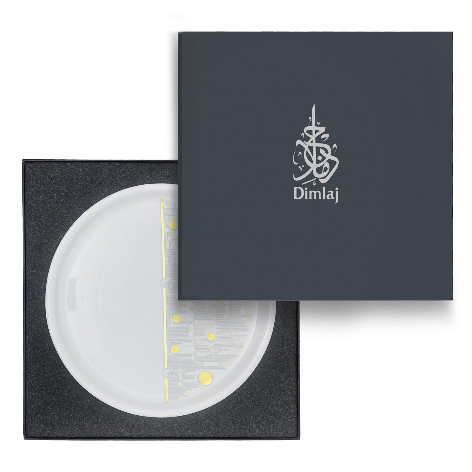 Dimlaj Hayat Porcelain Platter (Gold) - Premium Platters from Hayat By Dimlaj - Just $400!