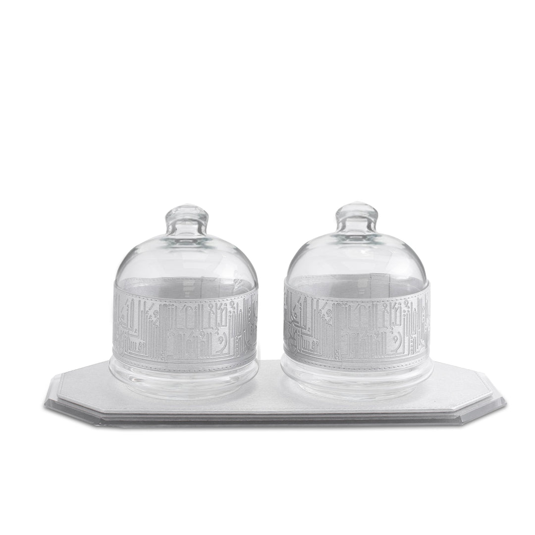 Dimlaj Hayat Set of 3 Pcs Serving Bowls With Tray (Silver) - Premium Serving Bowls from Hayat By Dimlaj - Just $375!