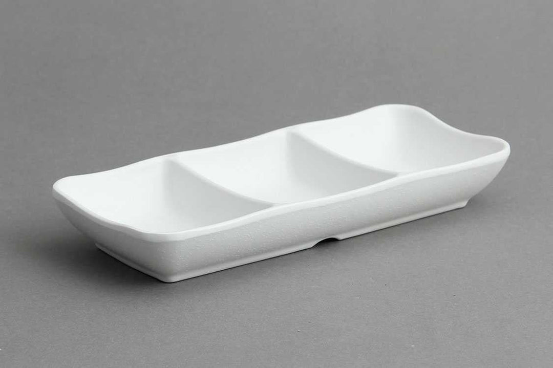 Efay Melamine Zen Sauce Dish 8" Ivory - Premium Compartment Bowl from Efay - Just $15!